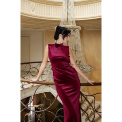 FELIX BURGUNDY VELVET GOWN