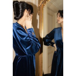 MARLEN BLUE VELVET DRESS