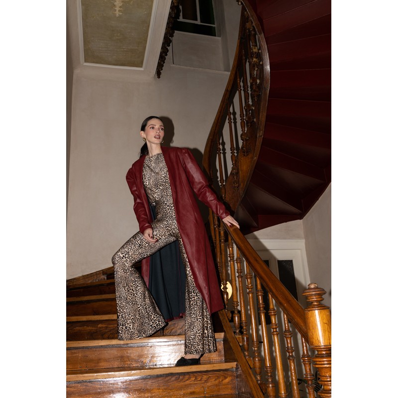 KINLEY FAUX LEATHER COAT