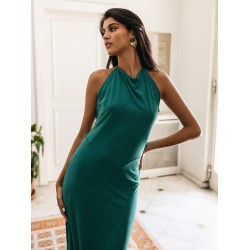 CLAUDINE GREEN LONG DRESS